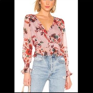 Lovers + Friends Nate Blouse in Holiday Floral, Size Small